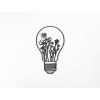 Holzsticker BLUMEN IN EINER GLÜHLAMPE (Bildabmessungen 31,5 x 16,5 cm, Bildfarbe Grau)