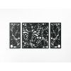 3-teiliges Bild SCHMETTERLINGE (Bildabmessungen 22,5 x 45 cm, Bildfarbe Grau)