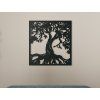 Holzbild BAUM MIT WURZELN (Bildabmessungen 23,5 x 22,5 cm, Bildfarbe Grau)