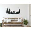 Holzsticker HIRSCHE IM WALD (Bildabmessungen 19 x 45,5 cm, Bildfarbe Grau)