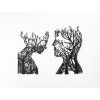 Holzsticker BLICKE (Bildabmessungen 89 x 120 cm, Bildfarbe Grau)