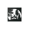 Holzbild HIRSCHE IM WALD (Bildabmessungen 89 x 89 cm, Bildfarbe Grau)