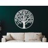 Rundes Bild BLÜHENDER BAUM (Bildabmessungen 89 x 89 cm, Bildfarbe Grau)