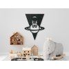Holzsticker SITZENDER ASTRONAUT (Bildabmessungen 29,5 x 22,5 cm, Bildfarbe Grau)