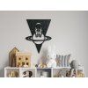 Holzsticker SITZENDER ASTRONAUT (Bildabmessungen 29,5 x 22,5 cm, Bildfarbe Grau)