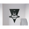 Holzsticker SITZENDER ASTRONAUT (Bildabmessungen 29,5 x 22,5 cm, Bildfarbe Grau)