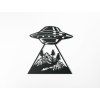 Holzsticker UFO (Bildabmessungen 22,5 x 23,5 cm, Bildfarbe Grau)