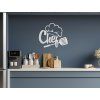 Holzdekoration CHEF (Bildabmessungen 32,5 x 38,5 cm, Bildfarbe Grau)