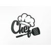 Holzdekoration CHEF (Bildabmessungen 32,5 x 38,5 cm, Bildfarbe Grau)