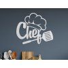 Holzdekoration CHEF (Bildabmessungen 32,5 x 38,5 cm, Bildfarbe Grau)