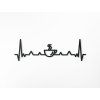 Holzdekoration KAFFEE MIT EKG (Bildabmessungen 40,5 x 133 cm, Bildfarbe Grau)