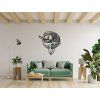 Wandsticker WALFISCH (Bildabmessungen 44,5 x 41 cm, Bildfarbe Grau)
