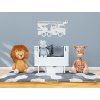 Wandsticker für Kinder KRAN (Bildabmessungen 17 x 31,5 cm, Bildfarbe Grau)