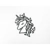 Wandsticker für Kinder VERTRÄUMTES EINHORN (Bildabmessungen 22,5 x 27 cm, Bildfarbe Grau)