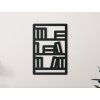Holzsticker BIBLIOTHEK (Bildabmessungen 31,5 x 21,5 cm, Bildfarbe Grau)