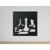 Holzbild SCHACH MATT (Bildabmessungen 22,5 x 22,5 cm, Bildfarbe Grau)