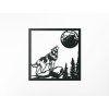 Holzbild ANFÜHRER DES WOLFSRUDELS (Bildabmessungen 22,5 x 22,5 cm, Bildfarbe Grau)