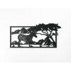 Holzbild ZEBRA IN DER SAVANNE (Bildabmessungen 15,5 x 31,5 cm, Bildfarbe Grau)