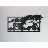 Holzbild ZEBRA IN DER SAVANNE (Bildabmessungen 15,5 x 31,5 cm, Bildfarbe Grau)