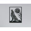 3D-Wandbild Heulender Wolf (Bildabmessungen 42 x 32,5 cm, Bildfarbe Grau)