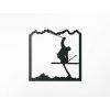 Holzbild SKIFAHRER (Bildabmessungen 32,5 x 32,5 cm, Bildfarbe Grau)