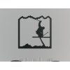 Holzbild SKIFAHRER (Bildabmessungen 32,5 x 32,5 cm, Bildfarbe Grau)