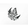 Sticker Blumenstillleben mit Schmetterling (Bildabmessungen 32,5 x 34 cm, Bildfarbe Grau)