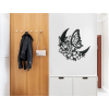 Sticker Blumenstillleben mit Schmetterling (Bildabmessungen 32,5 x 34 cm, Bildfarbe Grau)