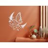 Sticker Blumenstillleben mit Schmetterling (Bildabmessungen 32,5 x 34 cm, Bildfarbe Grau)
