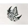 Sticker Blumenstillleben mit Schmetterling (Bildabmessungen 32,5 x 34 cm, Bildfarbe Grau)