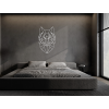 Holzsticker POLYGONALER WOLF (Bildabmessungen 31,5 x 20,5 cm, Bildfarbe Grau)