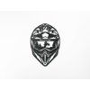 Holzsticker MOTORRADHELM (Bildabmessungen 31,5 x 21,5 cm, Bildfarbe Grau)