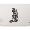 Wandsticker POLYGONALE KATZE (Bildabmessungen 31,5 x 21,5 cm, Bildfarbe Grau)