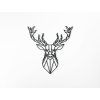 Holzsticker POLYGONALER HIRSCH (Bildabmessungen 24 x 22,5 cm, Bildfarbe Grau)