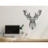 Holzsticker POLYGONALER HIRSCH (Bildabmessungen 24 x 22,5 cm, Bildfarbe Grau)