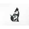 54306 2 holzsticker heulender wolf