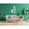 Holzsticker HEULENDER WOLF (Bildabmessungen 44,5 x 29 cm, Bildfarbe Grau)