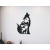 Holzsticker HEULENDER WOLF (Bildabmessungen 44,5 x 29 cm, Bildfarbe Grau)