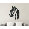 Holzsticker PFERD MIT HALFTER (Bildabmessungen 31,5 x 22,5 cm, Bildfarbe Grau)