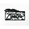 Holzbild NASHORN IN DER SAVANNE (Bildabmessungen 17,5 x 31,5 cm, Bildfarbe Grau)