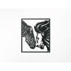 3D-Wandbild LÖWE UND ZEBRA (Bildabmessungen 38 x 32,5 cm, Bildfarbe Grau)