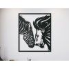 3D-Wandbild LÖWE UND ZEBRA (Bildabmessungen 38 x 32,5 cm, Bildfarbe Grau)