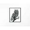 Holzbild EULE UND BAUM (Bildabmessungen 40,5 x 32,5 cm, Bildfarbe Grau)