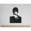 Holzbild UMARMUNG (Bildabmessungen 31,5 x 23,5 cm, Bildfarbe Grau)