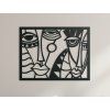 Modernes Wandbild ZWEI GESICHTER (Bildabmessungen 32,5 x 43 cm, Bildfarbe Grau)