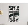 3-teiliges Holzbild COMICS (Bildabmessungen 65 x 42 cm, Bildfarbe Grau)