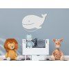 Kindersticker WALFISCH (Bildabmessungen 26,5 x 31,5 cm, Bildfarbe Grau)