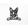 Wandsticker DEUTSCHER SCHÄFERHUND (Bildabmessungen 29,5 x 31,5 cm, Bildfarbe Grau)