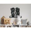 Holzbild Border Collie (Bildabmessungen 27 x 31,5 cm, Bildfarbe Grau)
