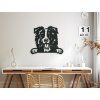 Holzbild Border Collie (Bildabmessungen 27 x 31,5 cm, Bildfarbe Grau)